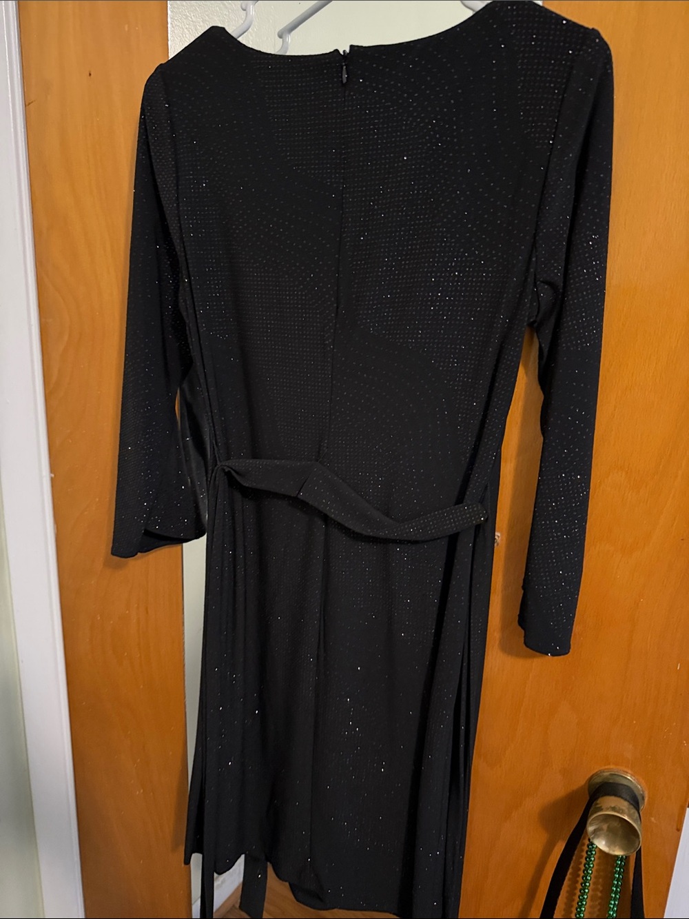 Black Sparkle Long Sleeve Dress